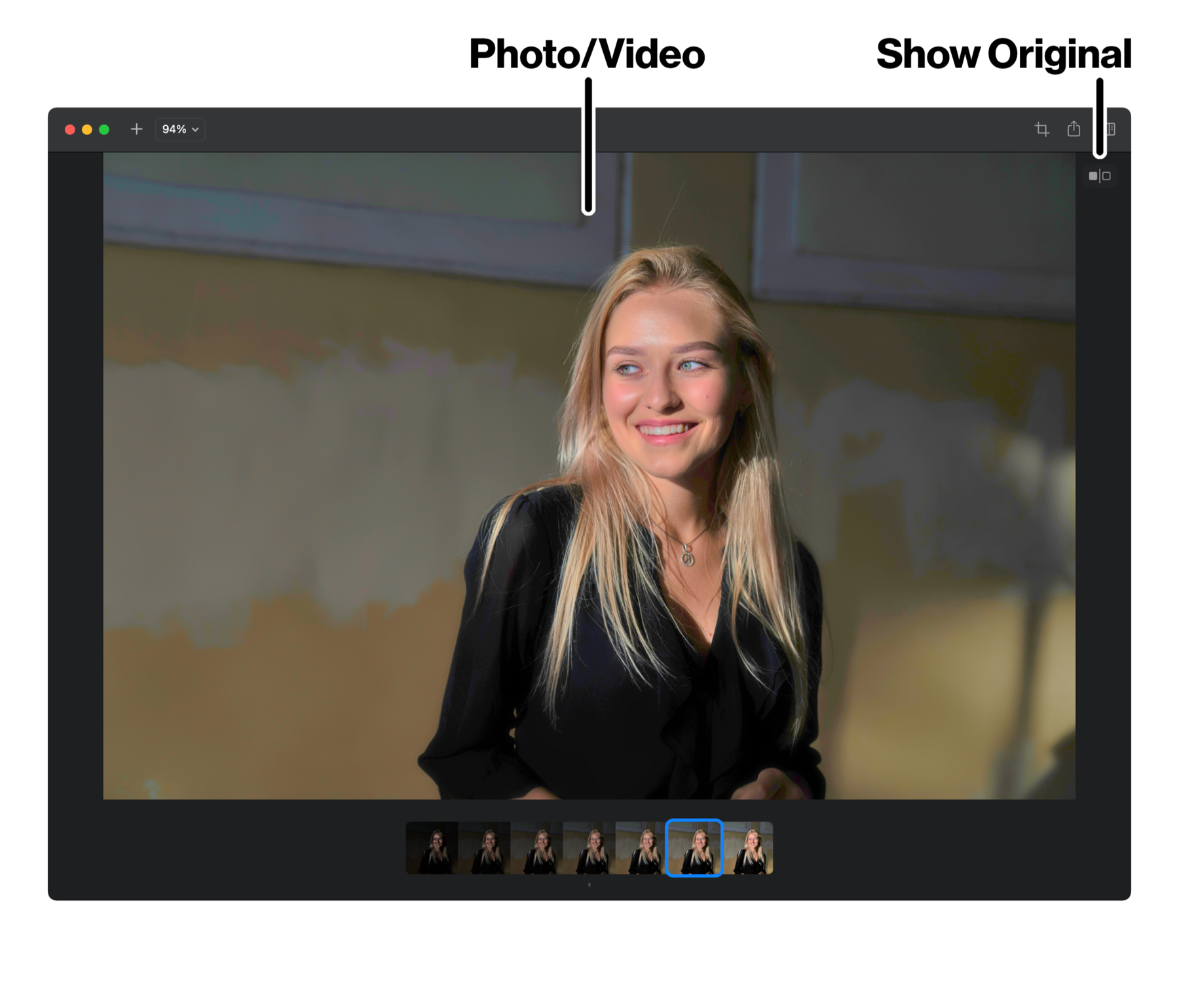 The Photo/Video display in Brightly Pro for Mac